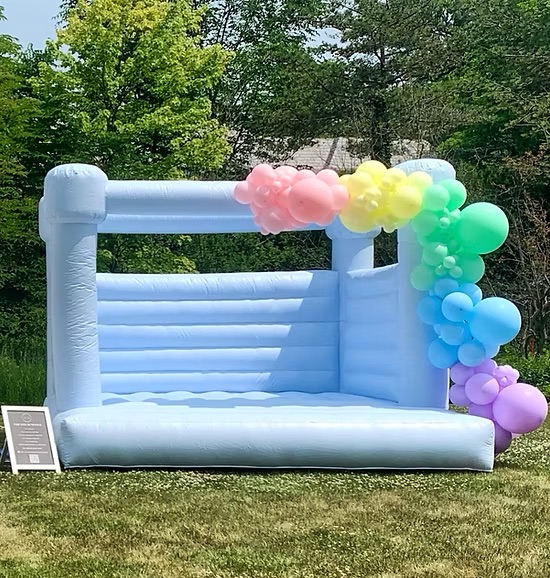 The Pretty Blue Inflatable Bounce House Castle Rental
