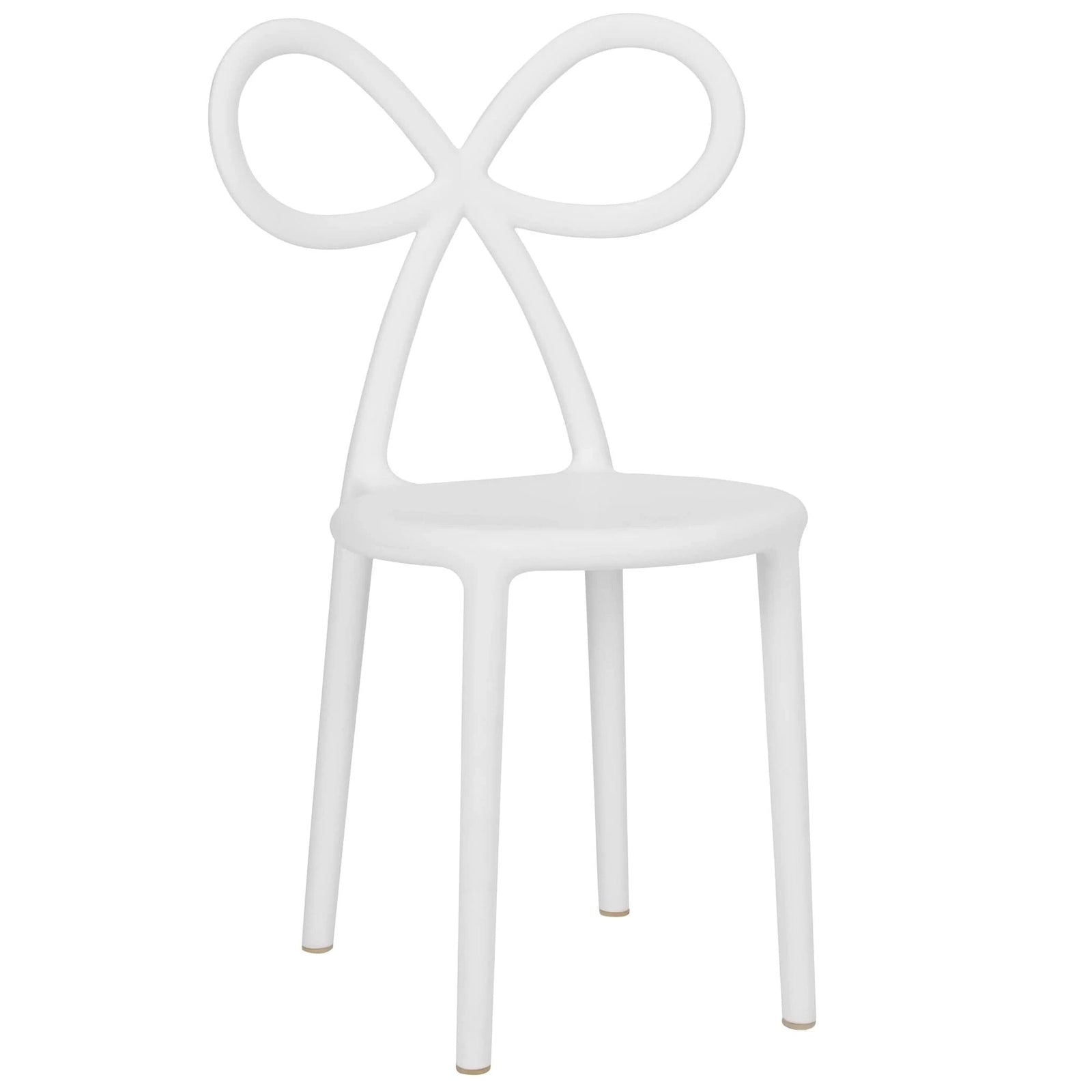 White Resin Kids Bow Chair with Round Seat Rental