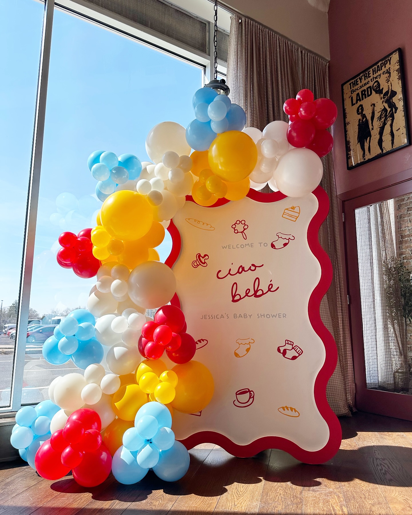 Wavy Backdrop Rental With Balloons