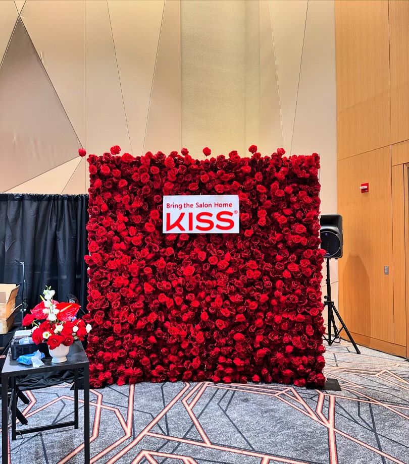 Red Rose Flower Wall Backdrop Rental
